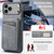 iPhone 17 Pro Max Fierre Shann Cowhide Vertical Flip Magnetic Card Holder Phone Case - Grey
