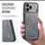 iPhone 17 Pro Max Fierre Shann Cowhide Vertical Flip Magnetic Card Holder Phone Case - Grey iPhone 17 Pro Max Fierre Shann Cowhide Vertical Flip Magnetic Card Holder Phone Case - Grey