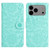 iPhone 17 Pro Max Floral Embossed Pattern Leather Phone Case - Light Green