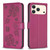 iPhone 17 Pro Max Four-leaf Embossed Leather Phone Case - Rose Red