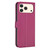 iPhone 17 Pro Max Four-leaf Embossed Leather Phone Case - Rose Red