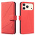 iPhone 17 Pro Max Geometric Pattern RFID Leather Phone Case - Red