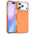 iPhone 17 Pro Max Gold Armor PC Thin Circle MagSafe Shockproof Phone Case - Orange
