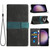 iPhone 17 Pro Max Grid Stitching Leather Phone Case with Lanyard - Black iPhone 17 Pro Max Grid Stitching Leather Phone Case with Lanyard - Black