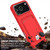 iPhone 17 Pro Max Integrated Card Bag Solid Color Liquid Silicone Phone Case Gen2 with Short Lanyard - Red