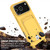 iPhone 17 Pro Max Integrated Card Bag Solid Color Liquid Silicone Phone Case Gen2 with Short Lanyard - Yellow