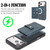 iPhone 17 Pro Max Kalebol Magnetic Button Card Bag MagSafe Ring Leather Phone Case - Blue