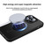 iPhone 17 Pro Max Kalebol Rotating Holder MagSafe PC Hybrid TPU Phone Case - Black