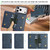 iPhone 17 Pro Max Kalebol Strong MagSafe Magnetic Two-Fold Card Bag Leather Phone Case - Blue