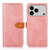 iPhone 17 Pro Max KHAZNEH Dual-color Cowhide Texture Flip Leather Phone Case - Rose Gold iPhone 17 Pro Max KHAZNEH Dual-color Cowhide Texture Flip Leather Phone Case - Rose Gold