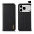 iPhone 17 Pro Max KHAZNEH Nappa Top Layer Cowhide Leather Phone Case - Black