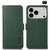 iPhone 17 Pro Max KHAZNEH Side-Magnetic Litchi Genuine Leather RFID Case - Green
