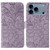 iPhone 17 Pro Max Lace Flower Embossing Flip Leather Phone Case - Purple
