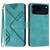 iPhone 17 Pro Max Line Pattern Skin Feel Leather Phone Case - Light Blue