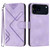 iPhone 17 Pro Max Line Pattern Skin Feel Leather Phone Case - Light Purple