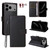 iPhone 17 Pro Max Litchi Texture RFID Blocking 3-Card Wallet Leather Phone Case - Black