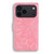 iPhone 17 Pro Max Mandala Embossed Dual-Fold Calf Leather Phone Case - Pink