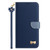 iPhone 17 Pro Max Metal Bow Leather Phone Case with Hand Strap - Dark Blue