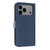iPhone 17 Pro Max Metal Bow Leather Phone Case with Hand Strap - Dark Blue