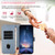 iPhone 17 Pro Max Metal Bow Leather Phone Case with Hand Strap - Dark Blue