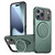 iPhone 17 Pro Max Metal Rotation Holder MagSafe TPU Hybrid PC Phone Case - Grey Green