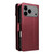 iPhone 17 Pro Max Multi Card Wallet Leather Phone Case with Strap - Red