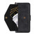 iPhone 17 Pro Max Multi-card Slots Crossbody Cowhide Leather Phone Case - Black