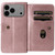 iPhone 17 Pro Max Multi-Function Wallet 10 Card Slots Leather Phone Case - Rose Gold