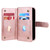 iPhone 17 Pro Max Multi-Function Wallet 10 Card Slots Leather Phone Case - Rose Gold