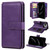 iPhone 17 Pro Max Multi-Function Wallet 10 Card Slots Leather Phone Case - Violet