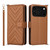 iPhone 17 Pro Max Multifunctional 6-Card Slots Leather Phone Case with Wrist Strap - Brown