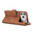iPhone 17 Pro Max Multifunctional Multi-Card Wallet Phone Leather Case - Brown
