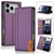 iPhone 17 Pro Max N.BEKUS P3 RFID Stitching Magnetic Flip Leather Phone Case - Purple