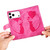 iPhone 17 Pro Max Pen Heart Cat Embossed Leather Phone Case - Pink