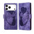 iPhone 17 Pro Max Pen Heart Cat Embossed Leather Phone Case - Purple