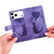 iPhone 17 Pro Max Pen Heart Cat Embossed Leather Phone Case - Purple
