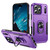iPhone 17 Pro Max Pioneer Armor Heavy Duty PC + TPU Phone Case with Holder - Purple+Black