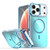 iPhone 17 Pro Max Plating Gradient Discolor MagSafe Phone Case with Holder - Blue