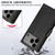 iPhone 17 Pro Max PU Genuine Leather Texture Embossed Line Phone Case - Black