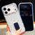 iPhone 17 Pro Max Rhinestone Glitter TPU 4-corners Anti-fall Phone Case with Holder - White
