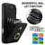 iPhone 17 Pro Max Rhombic Texture Card Bag Phone Case with Long Lanyard - Black
