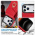 iPhone 17 Pro Max Ring Holder RFID Card Slot Phone Case - Red