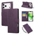 iPhone 17 Pro Max Rose Flower Embossed 3-Card Slots Leather Phone Case - Deep Purple