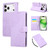 iPhone 17 Pro Max Rose Flower Embossed 3-Card Slots Leather Phone Case - Purple