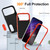 iPhone 17 Pro Max Rugged PC + Silicone Phone Case with Holder - Black+Orange iPhone 17 Pro Max Rugged PC + Silicone Phone Case with Holder - Black+Orange
