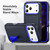 iPhone 17 Pro Max Rugged PC + Silicone Phone Case with Holder - Dark Blue+Royal Blue
