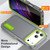 iPhone 17 Pro Max Rugged PC + Silicone Phone Case with Holder - Grey+Fresh Green