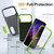 iPhone 17 Pro Max Rugged PC + Silicone Phone Case with Holder - Grey+Fresh Green