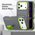 iPhone 17 Pro Max Rugged PC + Silicone Phone Case with Holder - Grey+Fresh Green