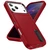 iPhone 17 Pro Max Rugged PC + Silicone Phone Case with Holder - Red+Black